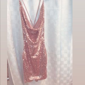 Sequins rose gold dress